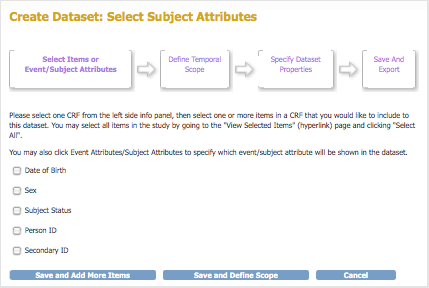 Create Dataset: Select Attributes