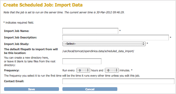 Create Scheduled Import Data Job