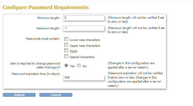 Configure Password Requirements