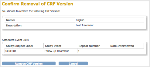 Remove CRF Version