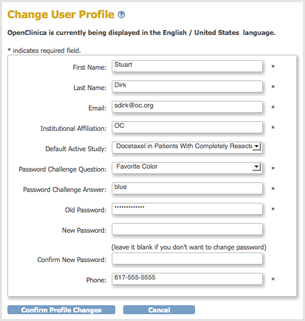 Change User Profile