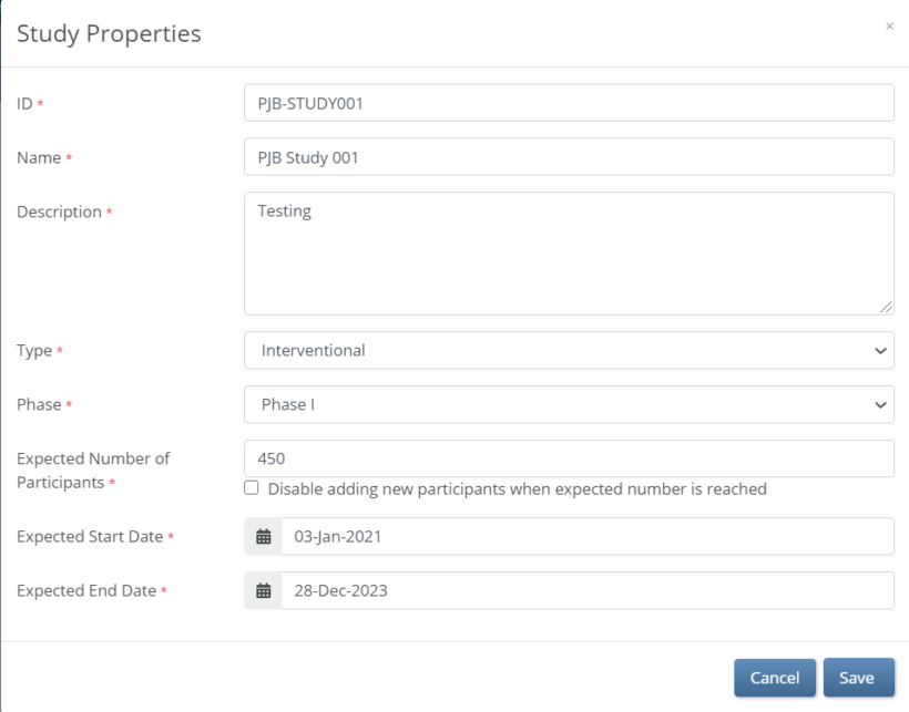 Create a Study - OpenClinica Reference Guide