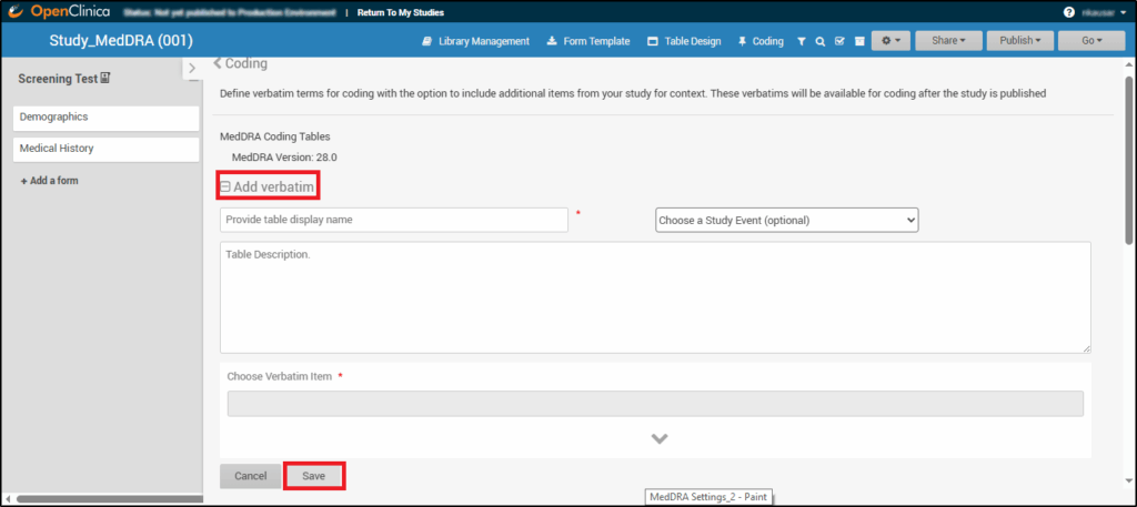Code Study Design Configuration - OpenClinica Reference Guide